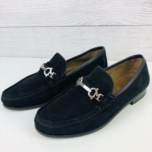 Bruno Magli Logo Horsebit Loafer Black Suede Men's